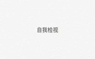 个人自检自查报告优质5篇